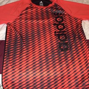 Adidas long sleeve black and orange.